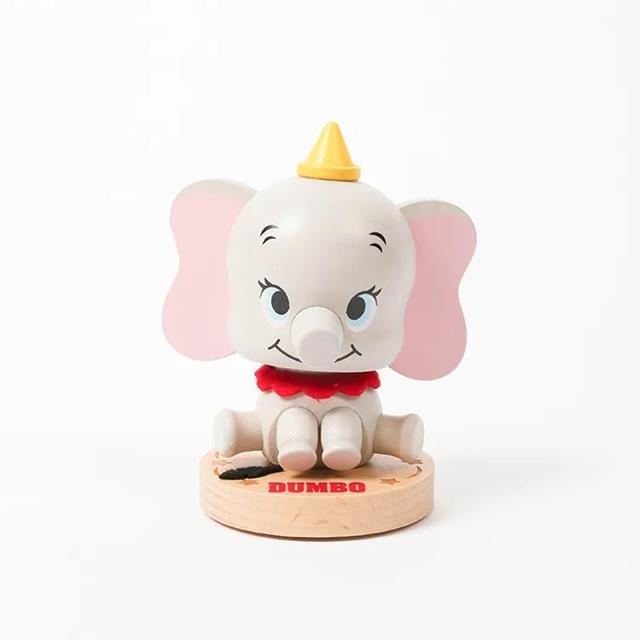 小禮堂 迪士尼 小飛象 迷你木製造型搖頭公仔 (坐姿款)