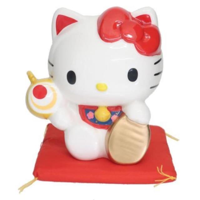 小禮堂 Sanrio 三麗鷗 造型陶瓷存錢筒 (招財貓款)