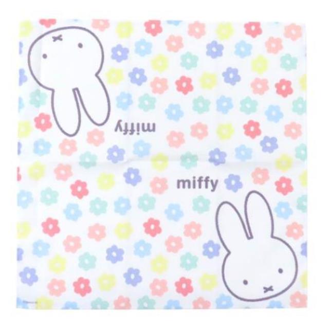 小禮堂 Miffy 米飛兔 棉質餐巾 43x43cm (花朵款)