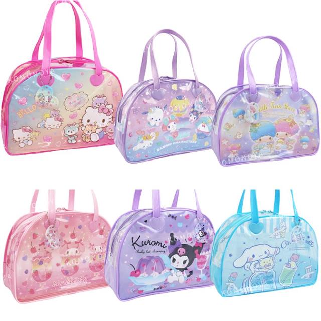 小禮堂 Sanrio 三麗鷗 PVC防水拉鍊海灘包 (炎夏企劃) Kitty 酷洛米 大耳狗
