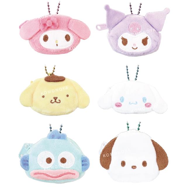 小禮堂 Sanrio 三麗鷗 絨毛揹包造型吊飾 (大臉款) 美樂蒂 酷洛米 布丁狗 大耳狗