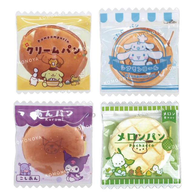 小禮堂 Sanrio 三麗鷗 造型拉鍊零錢包 (麵包款) 酷洛米 布丁狗 大耳狗 帕恰狗