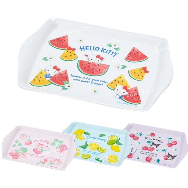 小禮堂 Sanrio 三麗鷗 美耐皿托盤 (夏日水果) Kitty 大耳狗 酷洛米