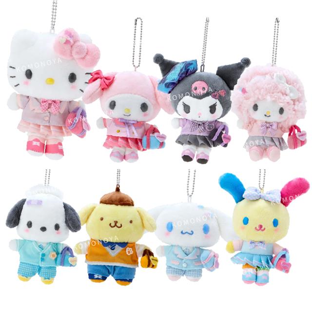 小禮堂 【限購】Sanrio 三麗鷗 絨毛玩偶吊飾 (ドキドキ!令和校園物語) Kitty 酷落米 大耳狗