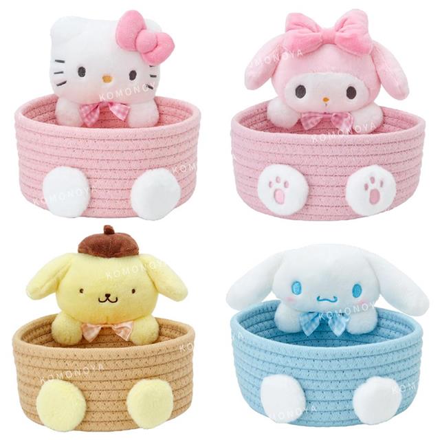 小禮堂 Sanrio 三麗鷗 玩偶造型收納籃 M (坐姿款) Kitty 布丁狗 大耳狗 美樂蒂