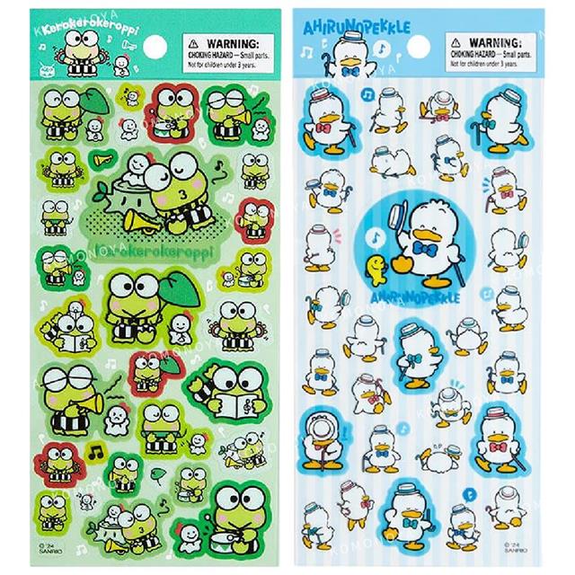 小禮堂 Sanrio 三麗鷗 造型貼紙組 29枚 (蛙鴨蛙鴨蛙2.0) 大眼蛙 貝克鴨