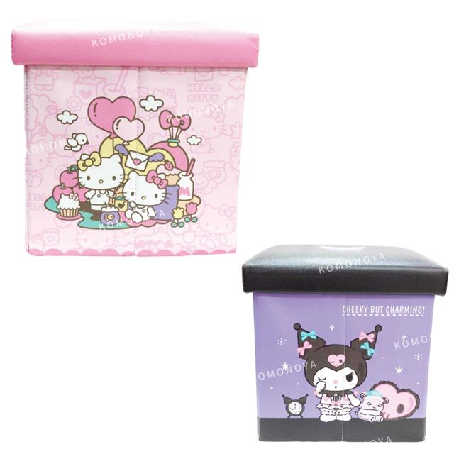 小禮堂 Sanrio 三麗鷗 皮質摺疊收納箱 (生活款) Kitty 酷洛米