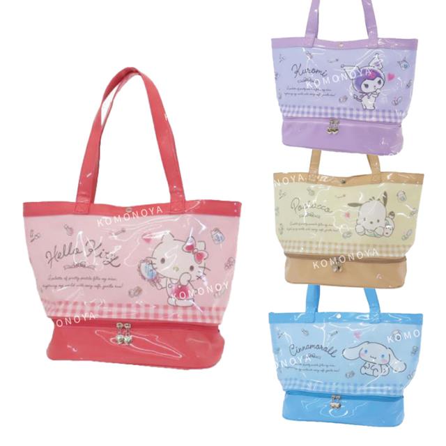 小禮堂 Sanrio 三麗鷗 PVC防水雙層海灘袋 (生活姓名款) Kitty 酷洛米 大耳狗 帕恰狗