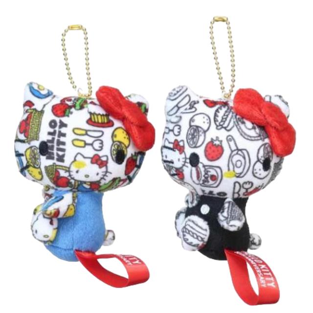 小禮堂 Sanrio 三麗鷗 Hello Kitty 吊飾玩偶娃娃 (50週年 滿版花紋款)