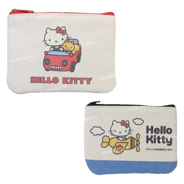 小禮堂 Sanrio 三麗鷗 Hello Kitty 棉質面紙零錢包 (50週年 復古系列)