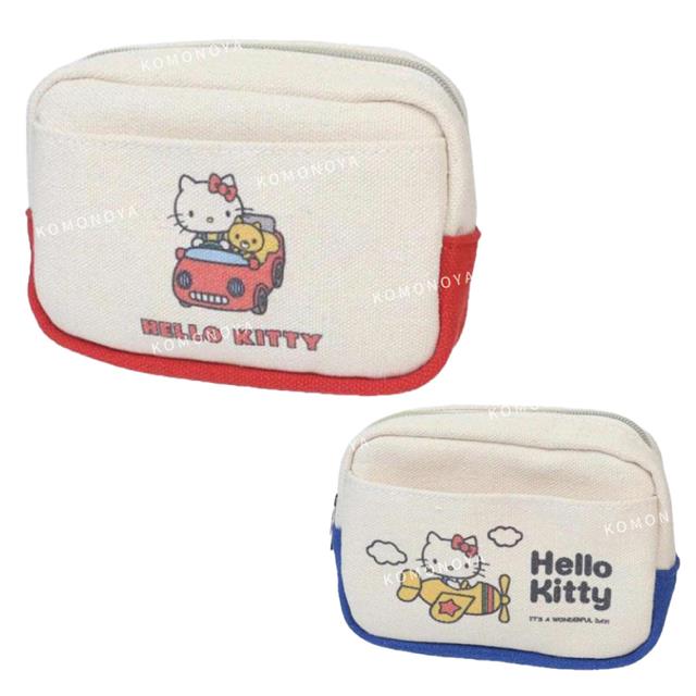 小禮堂 Sanrio 三麗鷗 Hello Kitty 棉質方形收納包 (50週年 復古系列)