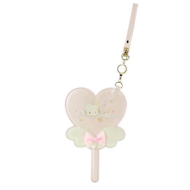 小禮堂 Sanrio 三麗鷗 小麥粉 皮質造型伸縮卡套 (小麥天使)