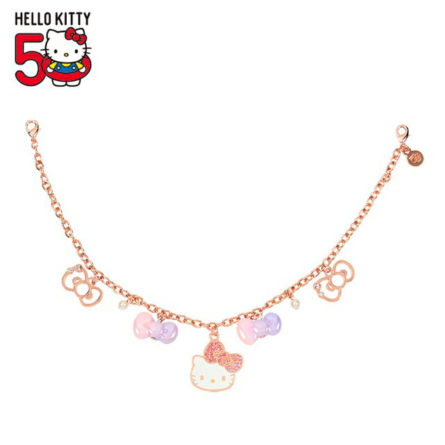 小禮堂 Sanrio 三麗鷗 Hello Kitty 造型包包裝飾鍊 (50週年The Fashionable Ribbons)