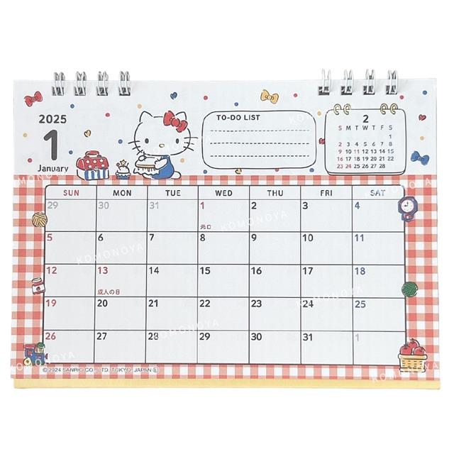 小禮堂 Sanrio 三麗鷗 Hello Kitty 2025 線圈小桌曆 (銅板小物)