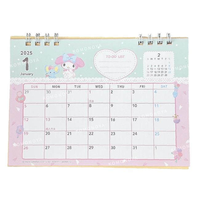 小禮堂 Sanrio 三麗鷗 美樂蒂 2025 線圈小桌曆 (銅板小物)
