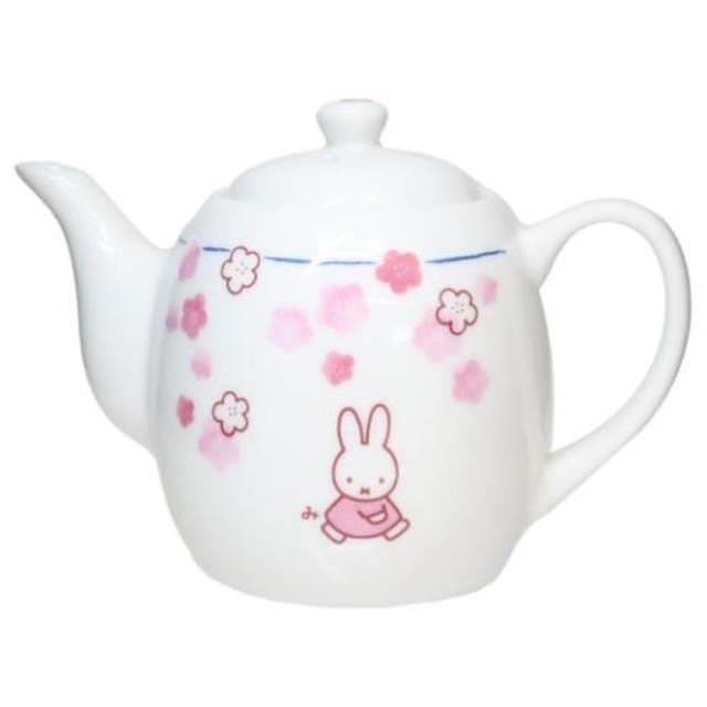 小禮堂 Miffy 米飛兔 陶瓷茶壺 630ml (櫻花款)