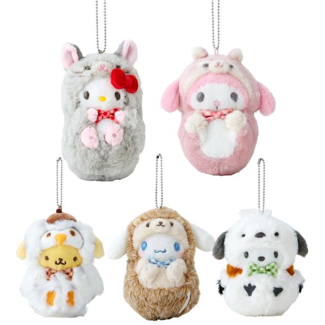 小禮堂 【限購】Sanrio 三麗鷗 絨毛玩偶吊飾 (動物森友會2.0) Kitty 美樂蒂 布丁狗