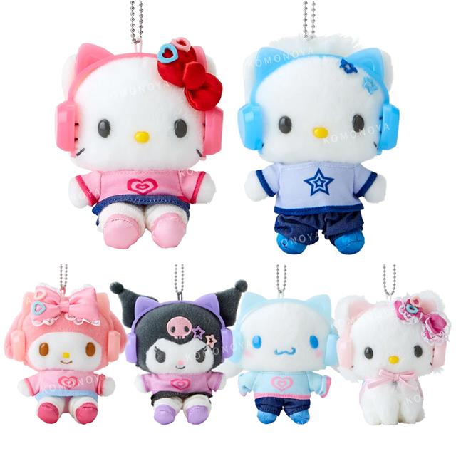 小禮堂 【限購】Sanrio 三麗鷗 絨毛玩偶吊飾 (我的隨身聽) Kitty 美樂蒂 酷洛米