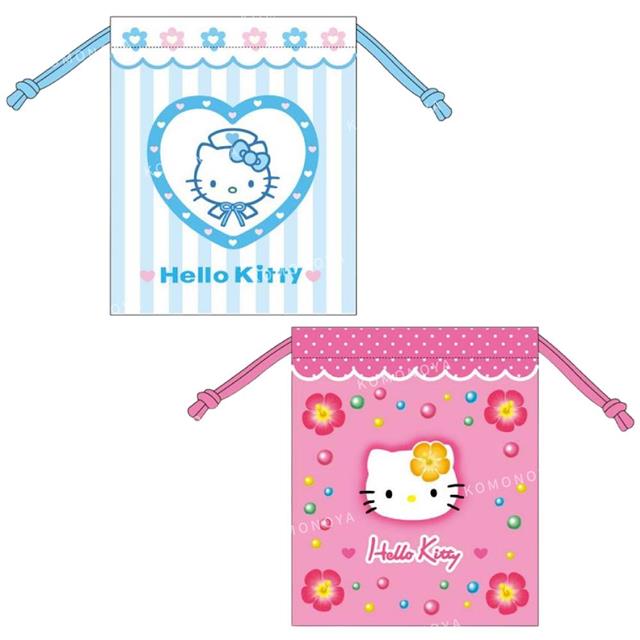 小禮堂 Sanrio 三麗鷗 Hello Kitty 尼龍束口袋 (90'系列)