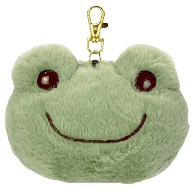 小禮堂 Pickles the Frog 萌蛙匹克 絨毛伸縮票卡包 (大臉款)