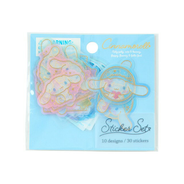 小禮堂 Sanrio 三麗鷗 大耳狗 半透明造型燙金貼紙組 30枚入 (生活款)