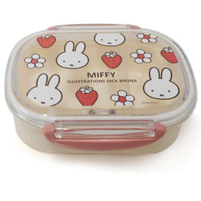小禮堂 Miffy 米飛兔 塑膠抗菌雙扣便當盒 270ml (草莓款)