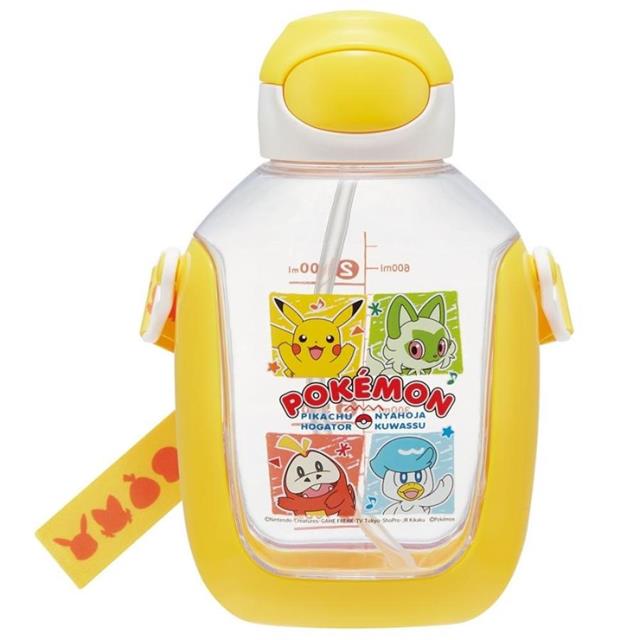 小禮堂 SKATER 寶可夢 彈蓋胖胖吸管水壺 附背帶 780ml PDSH8DX (四格款)