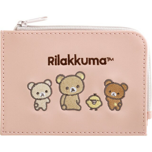 拉拉熊(懶懶熊)商品，拉拉熊背包/包包/後背包推薦到小禮堂 拉拉熊 皮質L型票卡零錢包 (粉好友款)