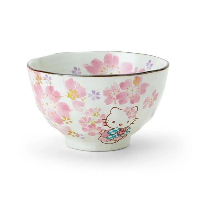 小禮堂 Sanrio 三麗鷗 Hello Kitty 美濃燒 陶瓷碗 (櫻花款)