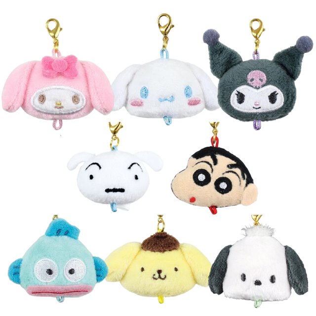 小禮堂 Sanrio 三麗鷗 絨毛玩偶連續吊飾 (大頭款) 美樂蒂 酷洛米 人魚漢頓