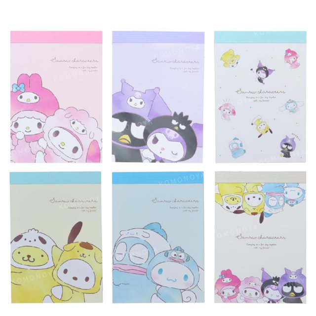 小禮堂 Sanrio 三麗鷗 迷你便條本 (好友頭套款) 酷洛米 酷企鵝 布丁狗 帕恰狗