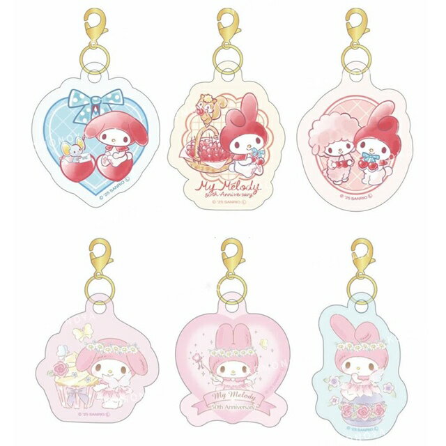 小禮堂 Sanrio 三麗鷗 美樂蒂 50週年系列 壓克力吊飾三入組 (50週年)