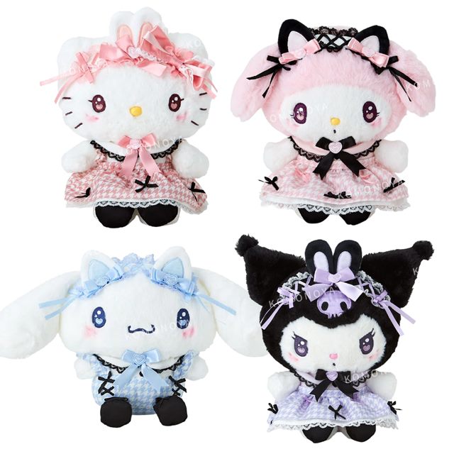 小禮堂 Sanrio 三麗鷗 絨毛玩偶娃娃 (緞帶風格) Kitty 美樂蒂 大耳狗 酷洛米