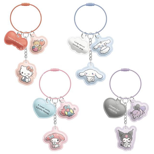 小禮堂 Sanrio 三麗鷗 皮質三連鑰匙圈 (眨眼款) Kitty 美樂蒂 酷洛米 大耳狗
