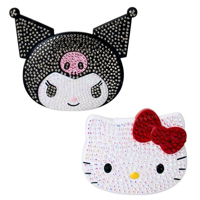 小禮堂 Sanrio 三麗鷗 水鑽造型鏡梳組 (大臉款) Kitty 酷洛米