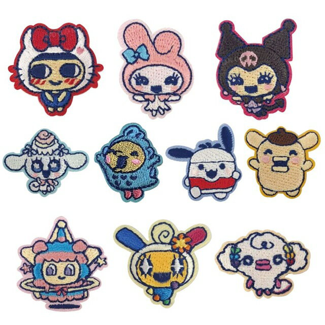 小禮堂 Sanrio 三麗鷗 x 塔麻可吉 刺繡造型裝飾貼 (變裝款) Kitty 人魚漢頓