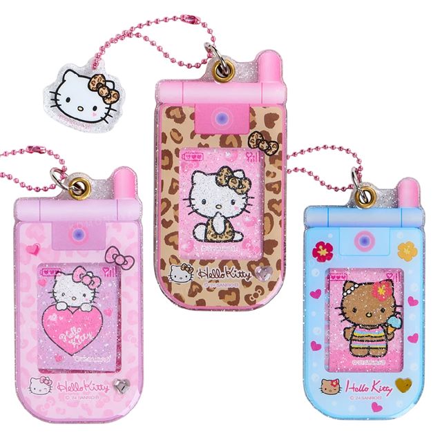 小禮堂 Sanrio 三麗鷗 Hello Kitty 壓克力造型相片收納吊飾 (手機 澀谷辣妹)