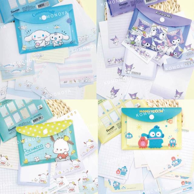 小禮堂 Sanrio 三麗鷗 便條紙附收納包 (生活款) 酷洛米 大耳狗 帕恰狗 人魚漢頓