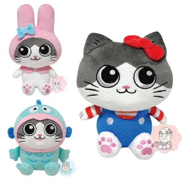 小禮堂 Sanrio 三麗鷗 x 轉生貓咪的大叔 絨毛玩偶娃娃 Kitty 美樂蒂 人魚漢頓