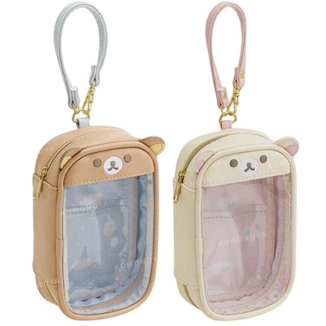 拉拉熊(懶懶熊)商品，拉拉熊背包/包包/後背包推薦到小禮堂 San-X 拉拉熊 皮質造型窗口收納包 (大臉款)