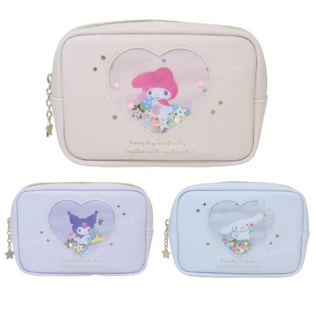 小禮堂 Sanrio 三麗鷗 皮質流沙收納包 (抱糖果款) 美樂蒂 酷洛米 大耳狗