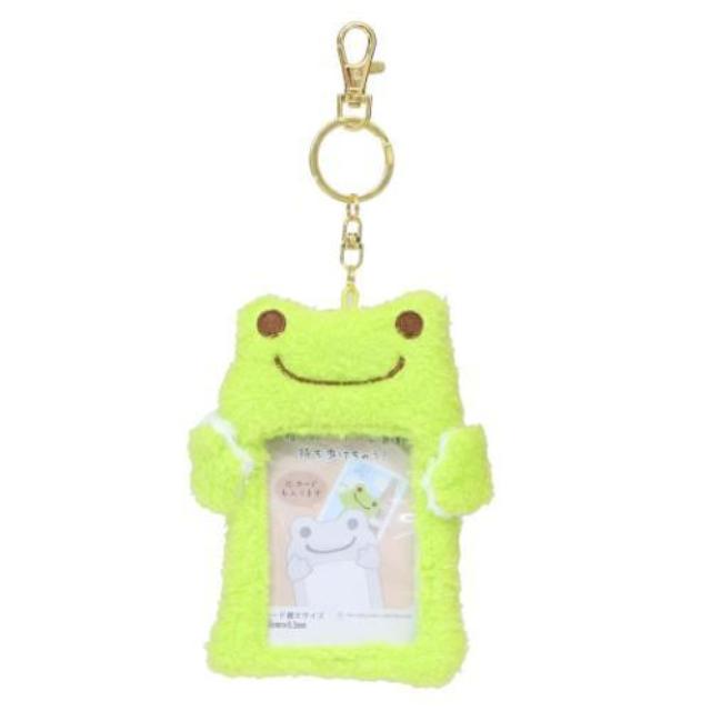 小禮堂 Pickles the Frog 泡菜蛙 絨毛造型拍立得小卡收納套鑰匙圈 (偶像應援)