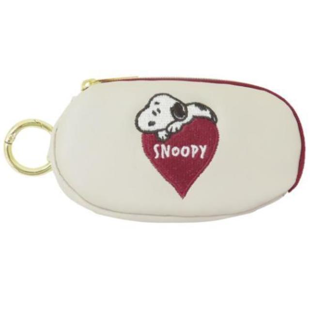 小禮堂 Snoopy 史努比 皮質扣環汽車遙控器鑰匙包 (三愛心款)