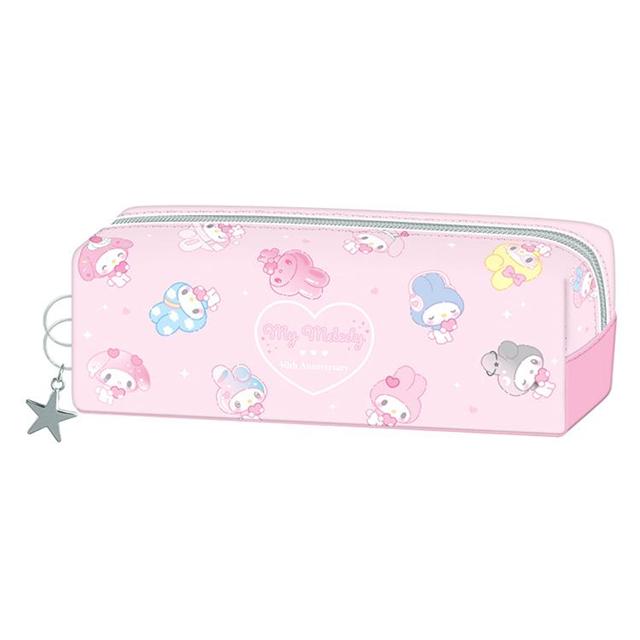 小禮堂 Sanrio 三麗鷗 美樂蒂 50週年紀念 方形拉鍊筆袋 (50週年)