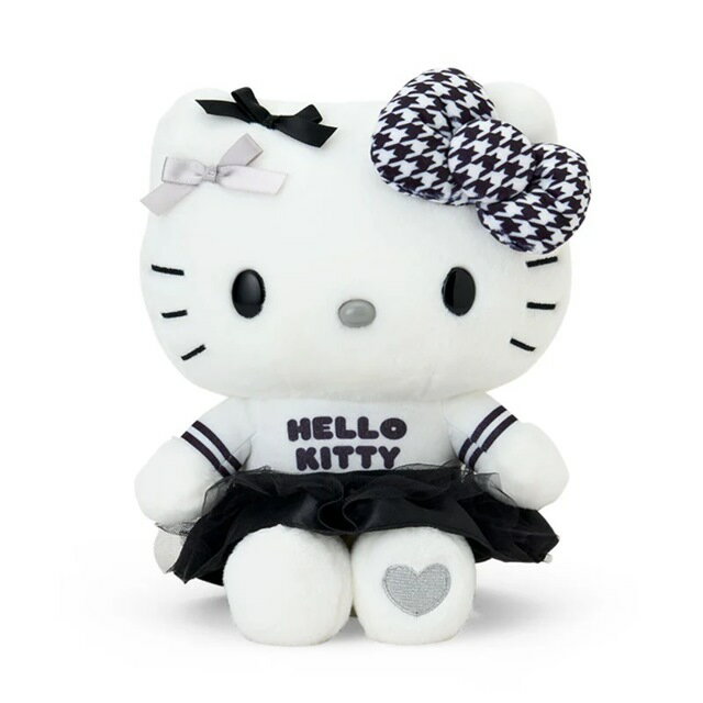 小禮堂 【限購】Sanrio 三麗鷗 Hello Kitty 絨毛玩偶娃娃 (黑白濾鏡)