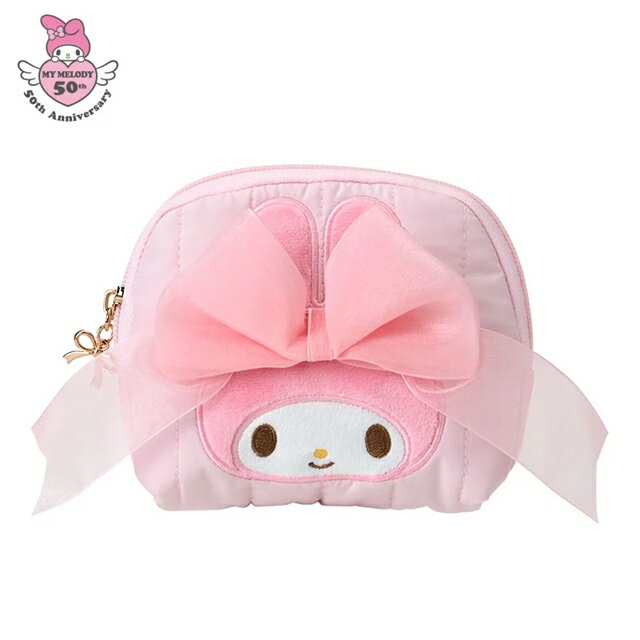 小禮堂 【限購】Sanrio 三麗鷗 美樂蒂 面紙小物收納包 (50週年粉紅生日緞帶)