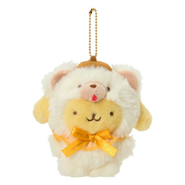 小禮堂 【限購排單不保單】Sanrio 三麗鷗 布丁狗 絨毛玩偶吊飾 (奶油小熊)