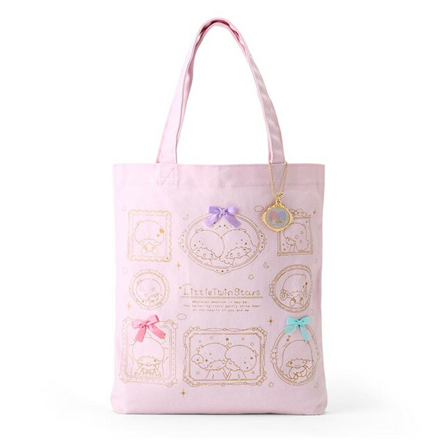 小禮堂 Sanrio 三麗鷗 雙子星 棉質直式肩背袋 (畫框系列)