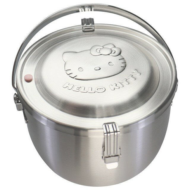 小禮堂 Sanrio 三麗鷗 Hello Kitty 不鏽鋼提鍋 1800ml (大臉款)