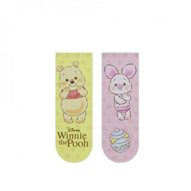 小禮堂 迪士尼 小熊維尼 磁鐵書籤2入組 (維尼小豬)